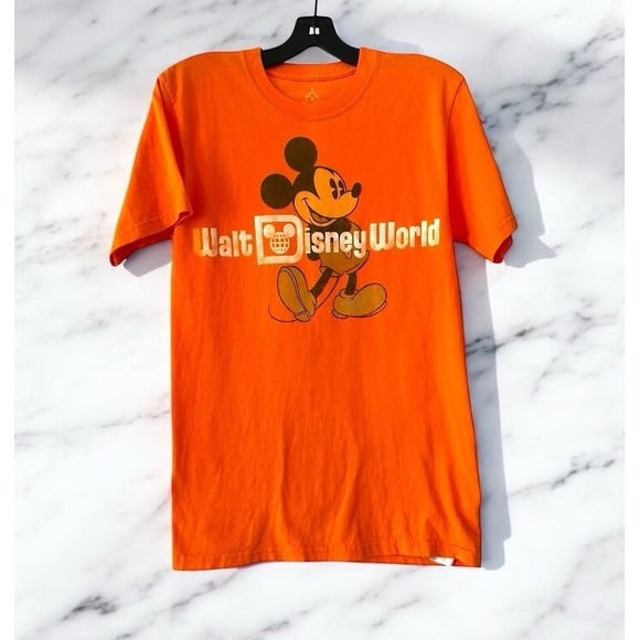 Disney Parks Walt Disney World Mickey Mouse T Shirt‎ Orange Size Small Halloween - Picture 4 of 4